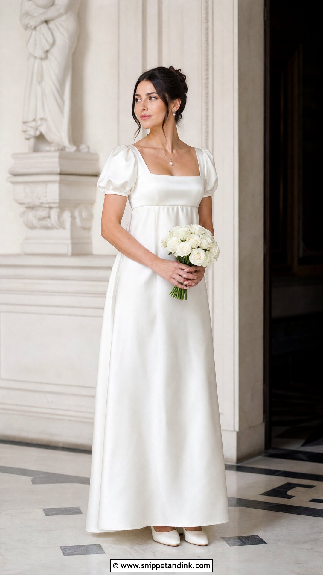 Square Neck Regency Wedding Dress - Snippet and Ink - 20 Regency Inspired Wedding Dress Ideas