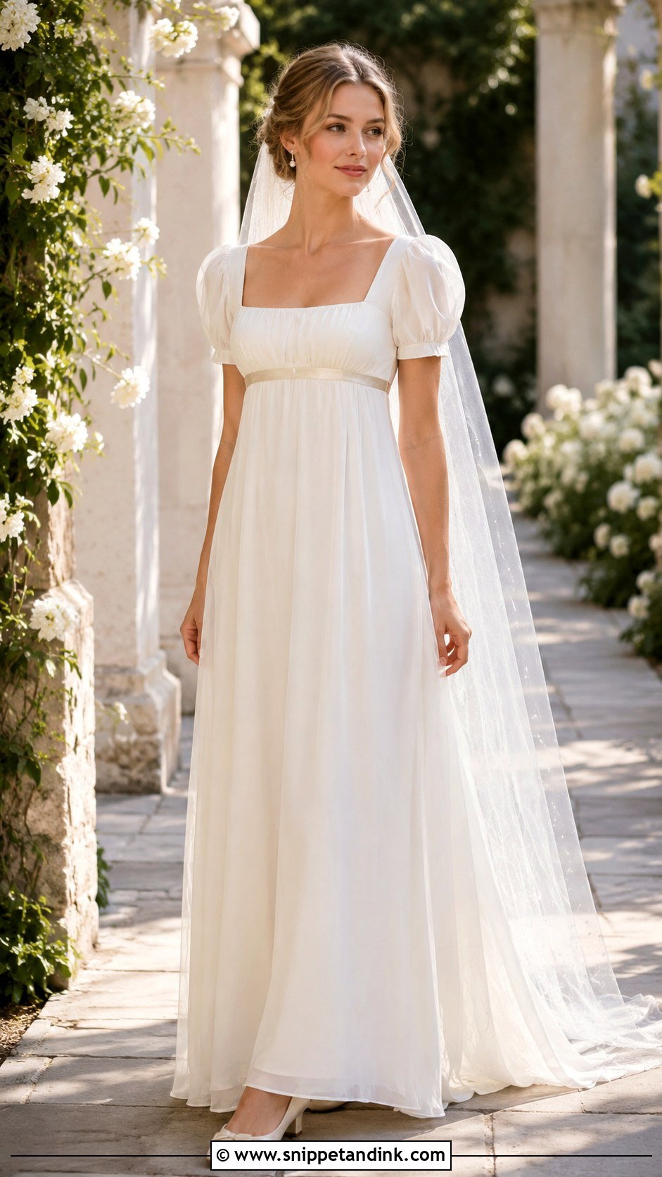 Square Neck Regency Wedding Dress - Snippet and Ink - 25 Regency Wedding Dress Ideas