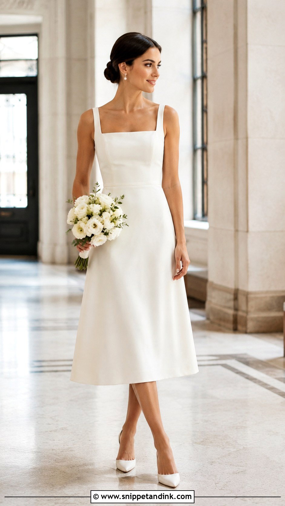 Square Neck Registry Wedding Dress - Snippet and Ink - 25 Registry Wedding Dress Ideas