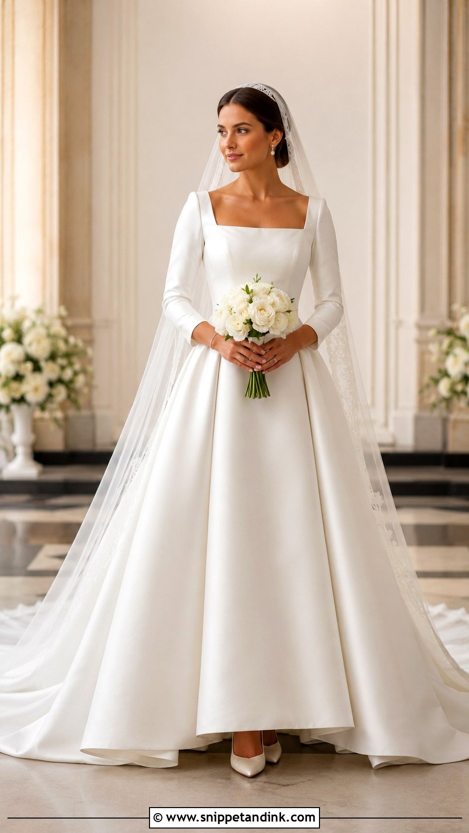 Square Neck Royal Wedding Dress - Snippet and Ink - 25 Royalty Wedding Dress Ideas