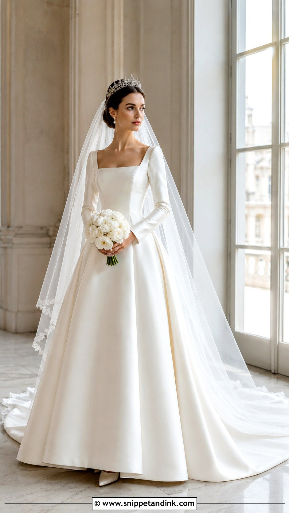 Square Neck Royal Wedding Dress - Snippet and Ink - 20 Royal Wedding Dress Aesthetic Ideas