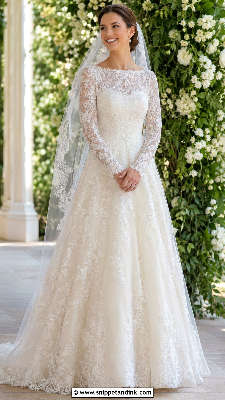 Square Neck Satin A Line Wedding Dress - Snippet and Ink - 20 Korean Style Wedding Dresses