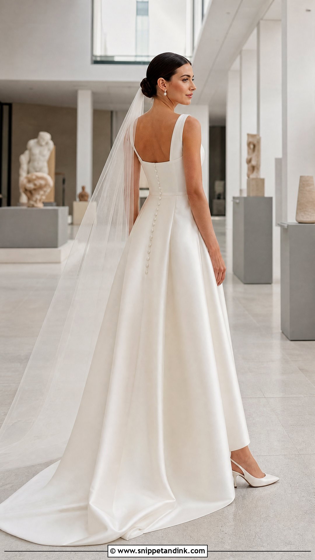 Square Neck Satin Bride Dress - Snippet and Ink - 20 Romantic Bride Dress Ideas