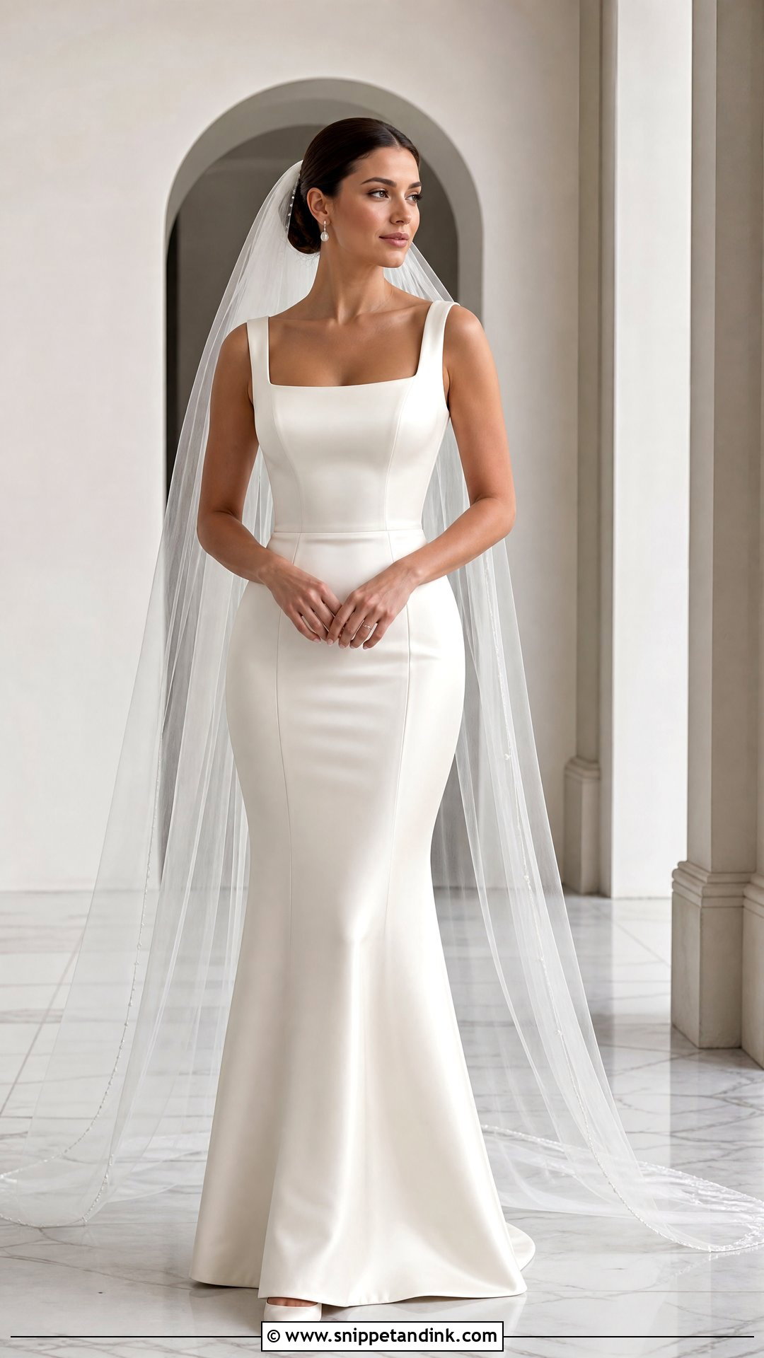Square Neck Satin Skin Tight Wedding Dress - Snippet and Ink - 20 Skin Tight Wedding Dress Ideas