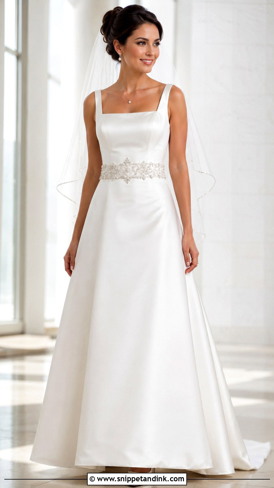 Square Neck Satin Wedding Dress - Snippet and Ink - 20 2000s Wedding Dresses