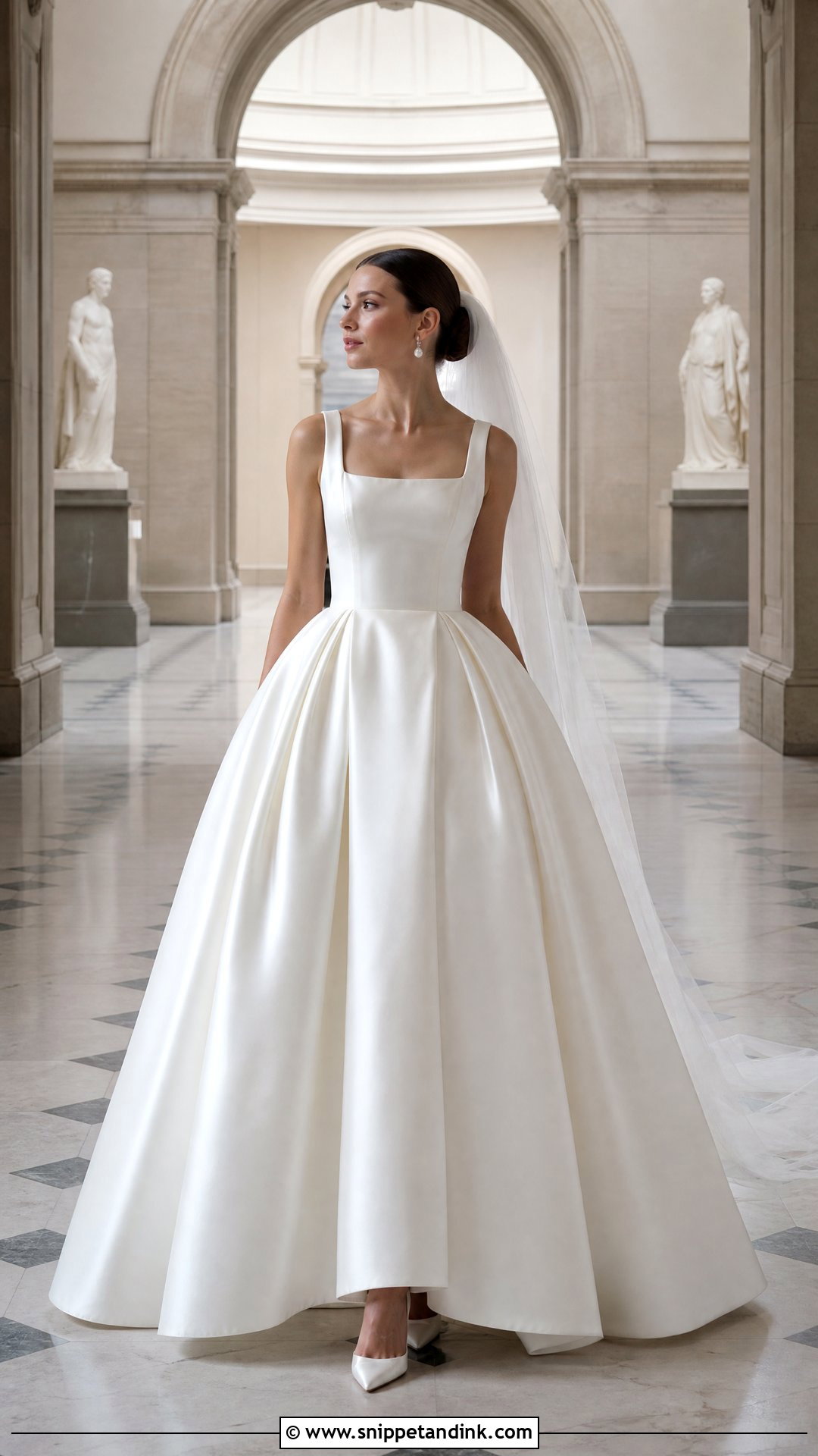 Square Neck Satin Wedding Dress - Snippet and Ink - 20 Romantic Fairytale Wedding Dresses