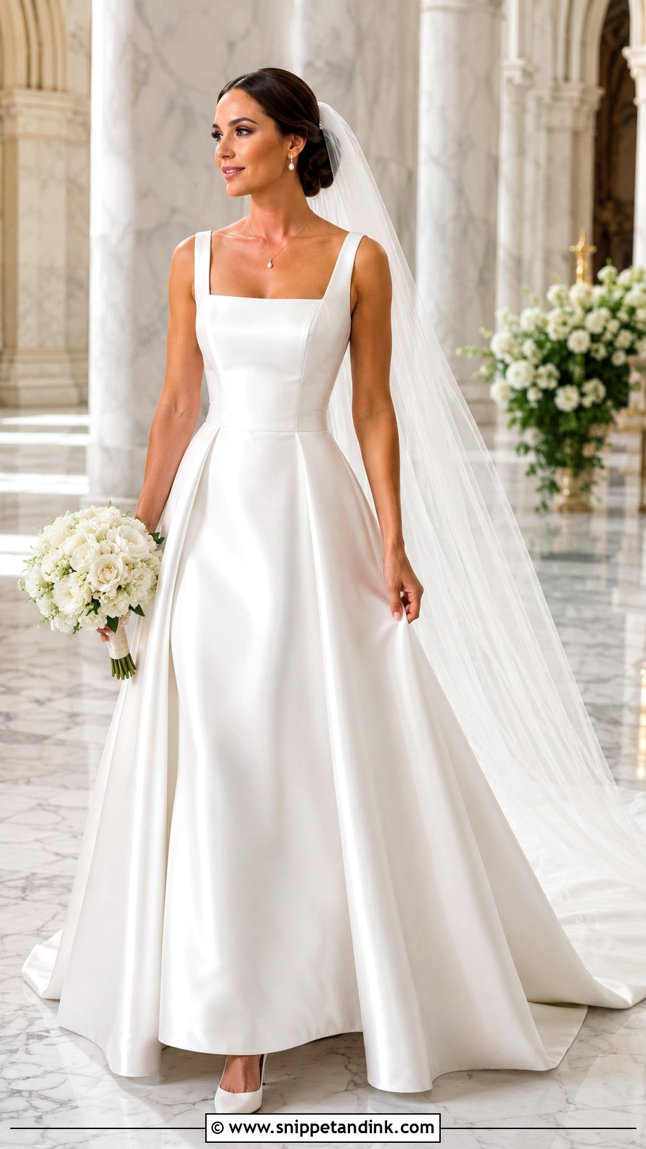 Square Neck Satin Wedding Dress - Snippet and Ink - 20 Wedding Dress Details Ideas