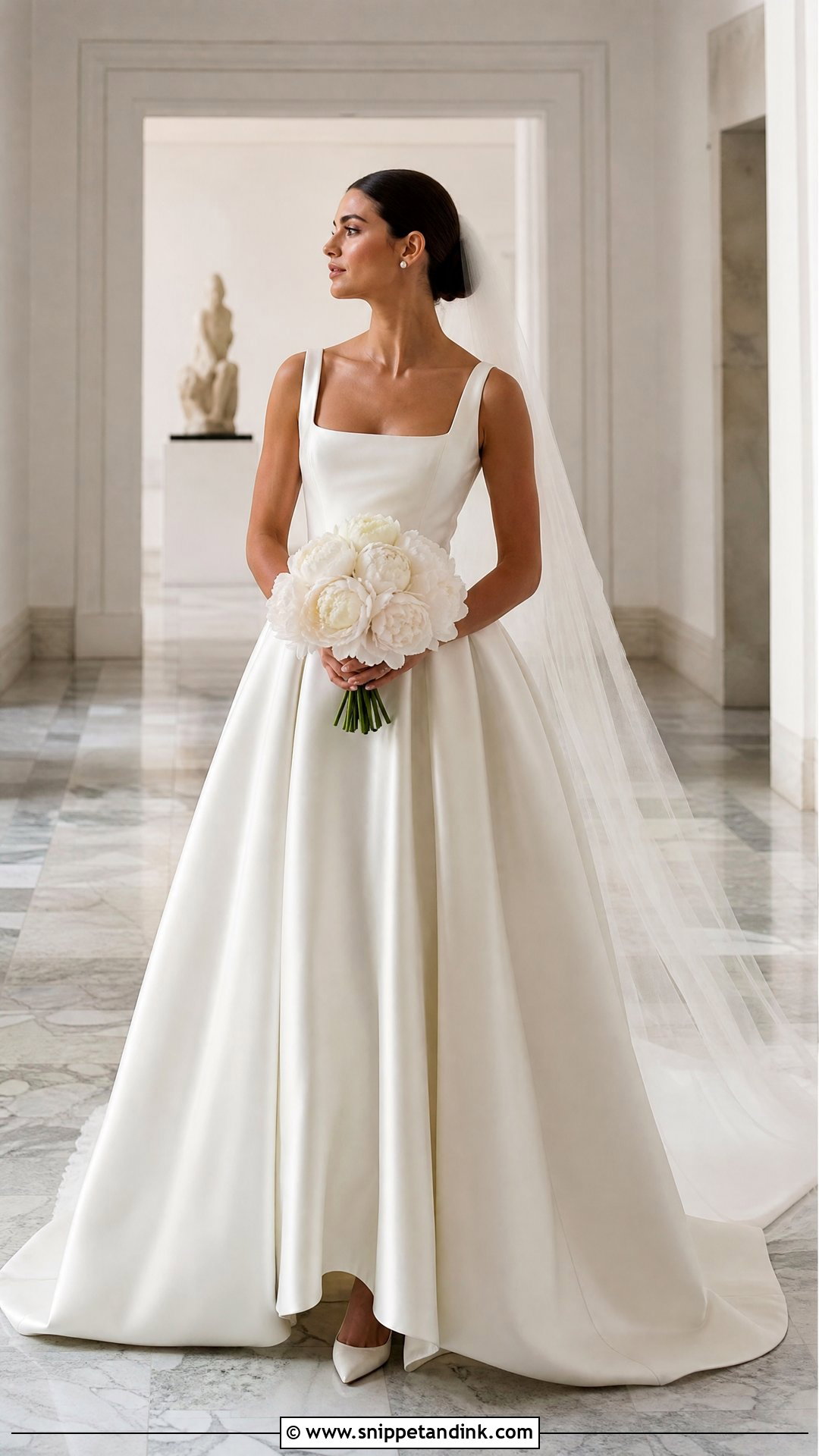 Square Neck Satin Wedding Dress Ballgown - Snippet and Ink - 20 Luxury Wedding Dress Ballgown Ideas