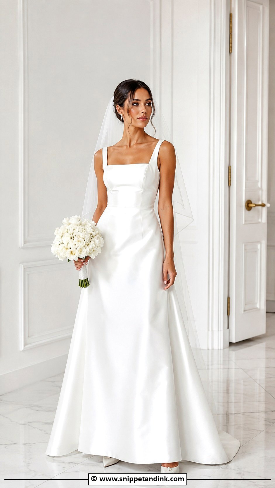 Square Neck Satin Wedding Dress - Snippet and Ink - 25 Elegant Satin Wedding Dress Ideas