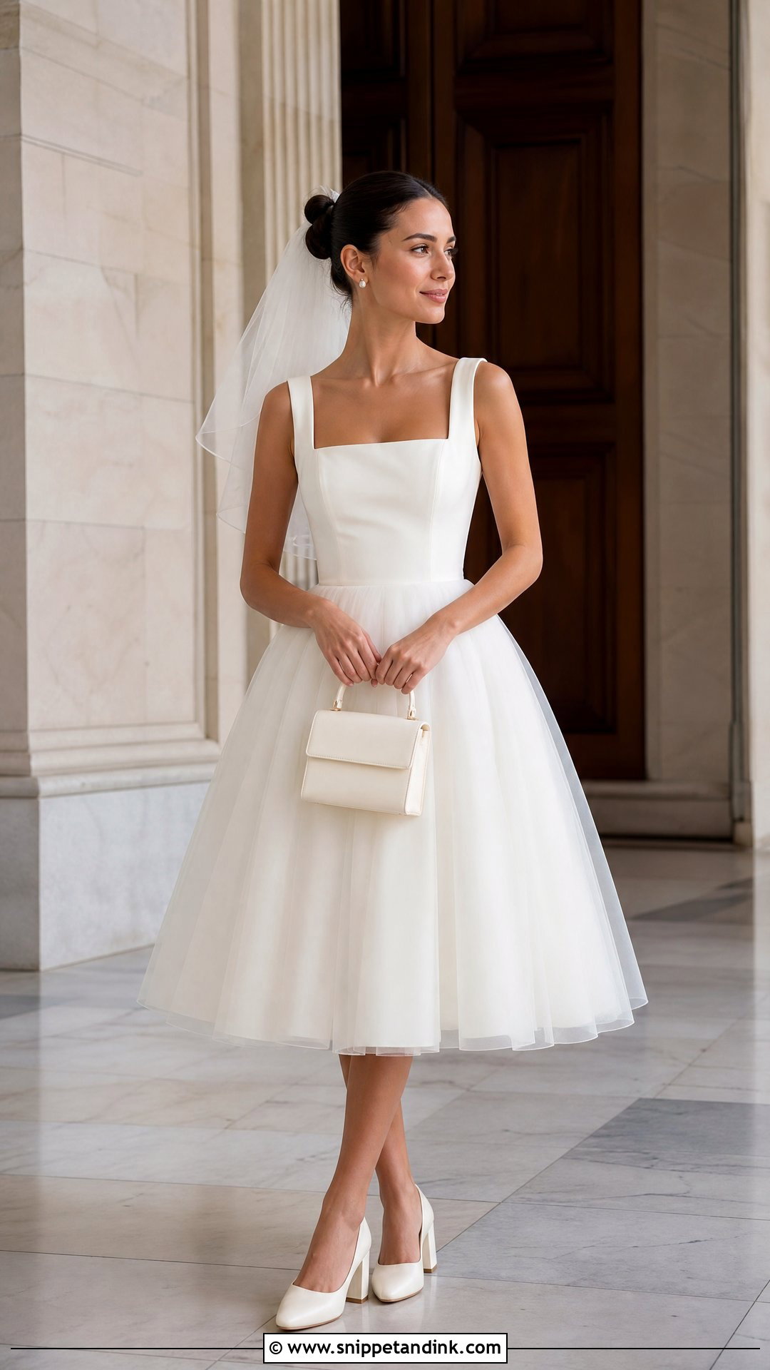 Square Neck Short Tulle Wedding Dress - Snippet and Ink - 20 Short Tulle Wedding Dress Ideas