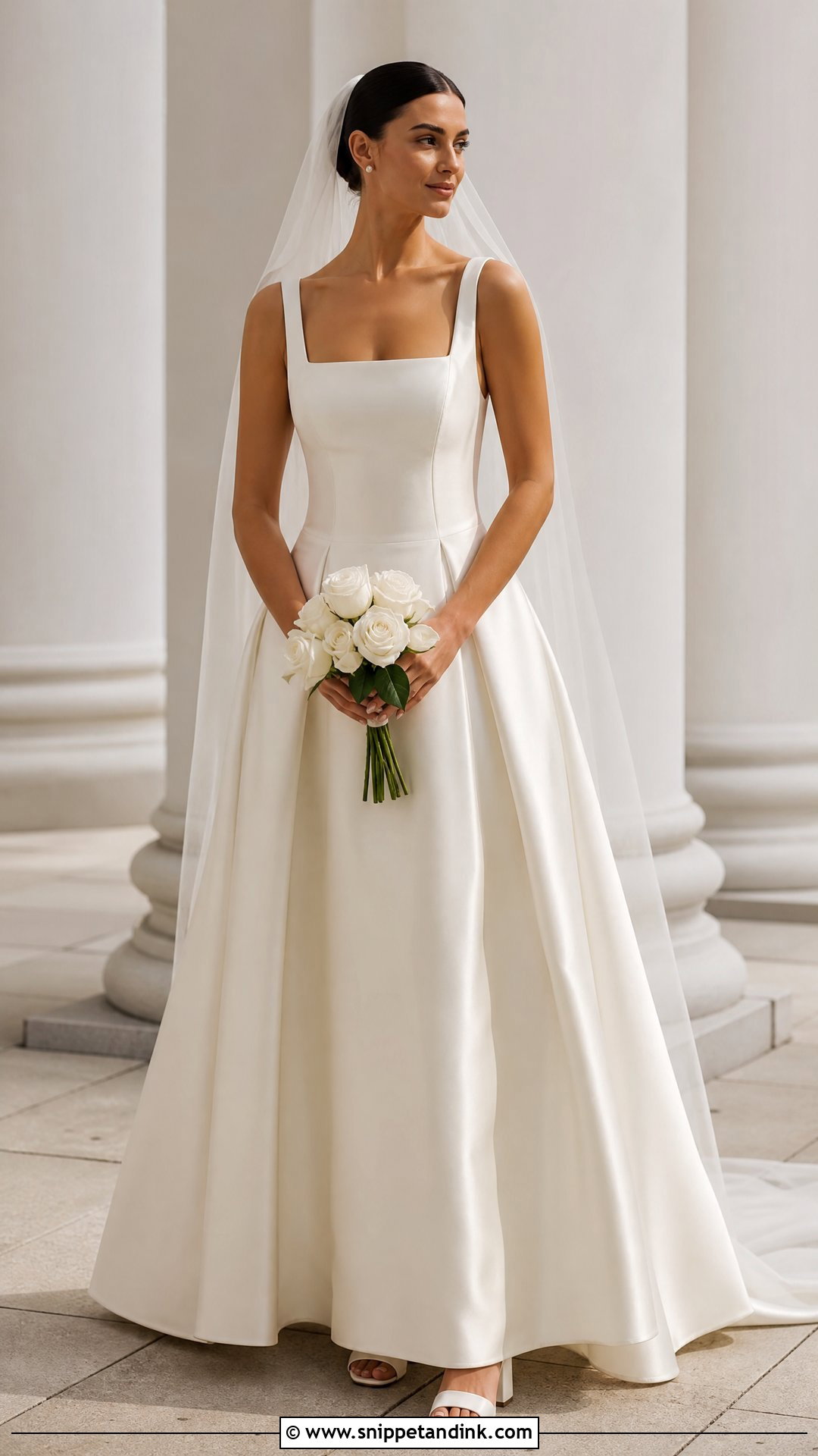 Square Neck Silk Bridal Dress - Snippet and Ink - 20 Silk Bridal Dress Ideas