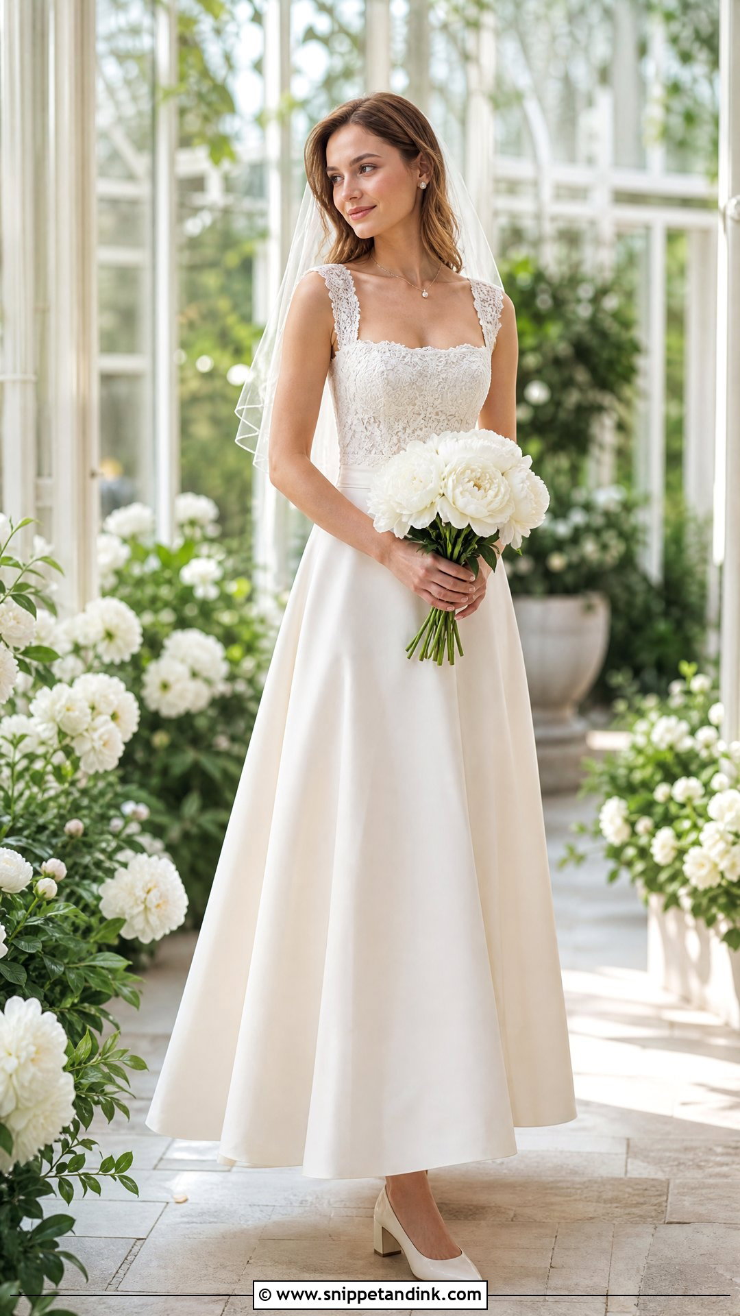 Square Neck Silk Lace Wedding Dress - Snippet and Ink - 20 Silk Lace Wedding Dress Ideas