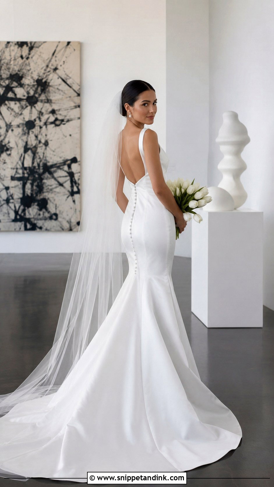 Square Neck Silk Mermaid Wedding Dress - Snippet and Ink - 20 Silk Mermaid Wedding Dress Ideas