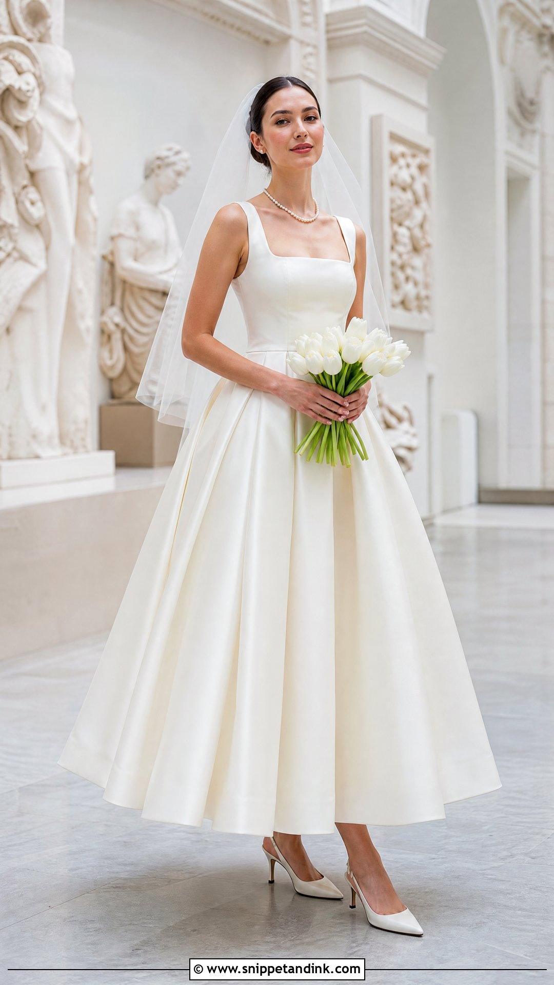 Square Neck Silk Organza Wedding Dress With Full Skirt - Snippet and Ink - 20 Silk Organza Wedding Dress Ideas