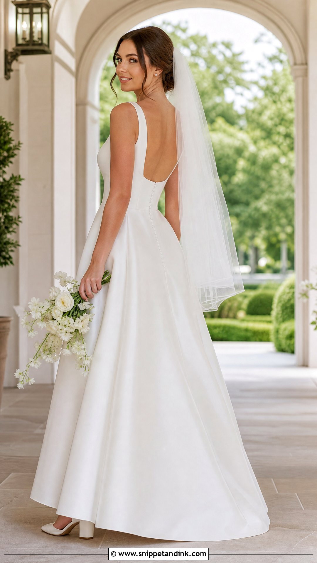Square Neck Silk Satin Wedding Dress - Snippet and Ink - 20 Silk Satin Wedding Dress Ideas
