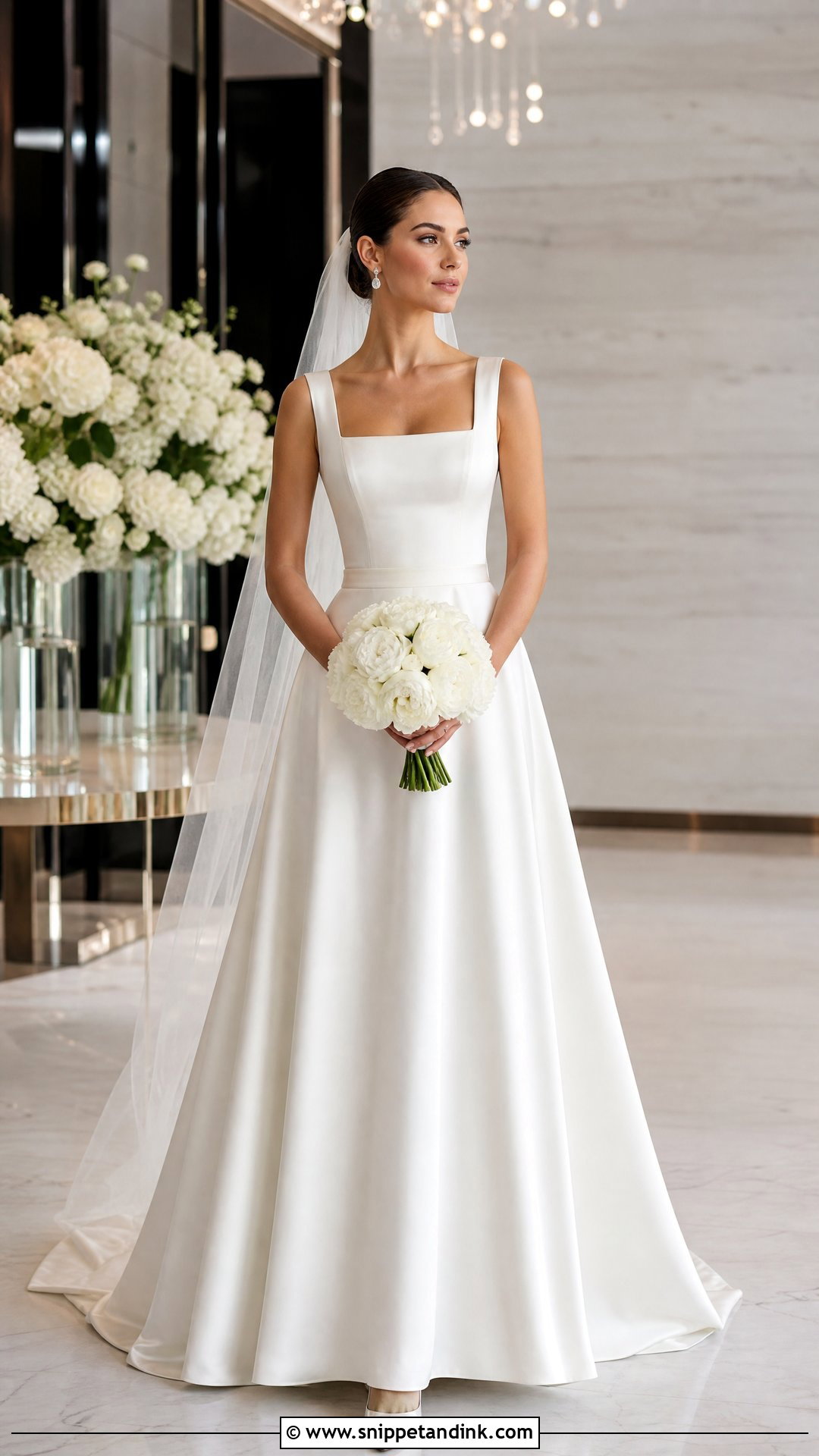 Square Neck Silk Wedding Dress - Snippet and Ink - 25 Luxurious Wedding Dress Ideas