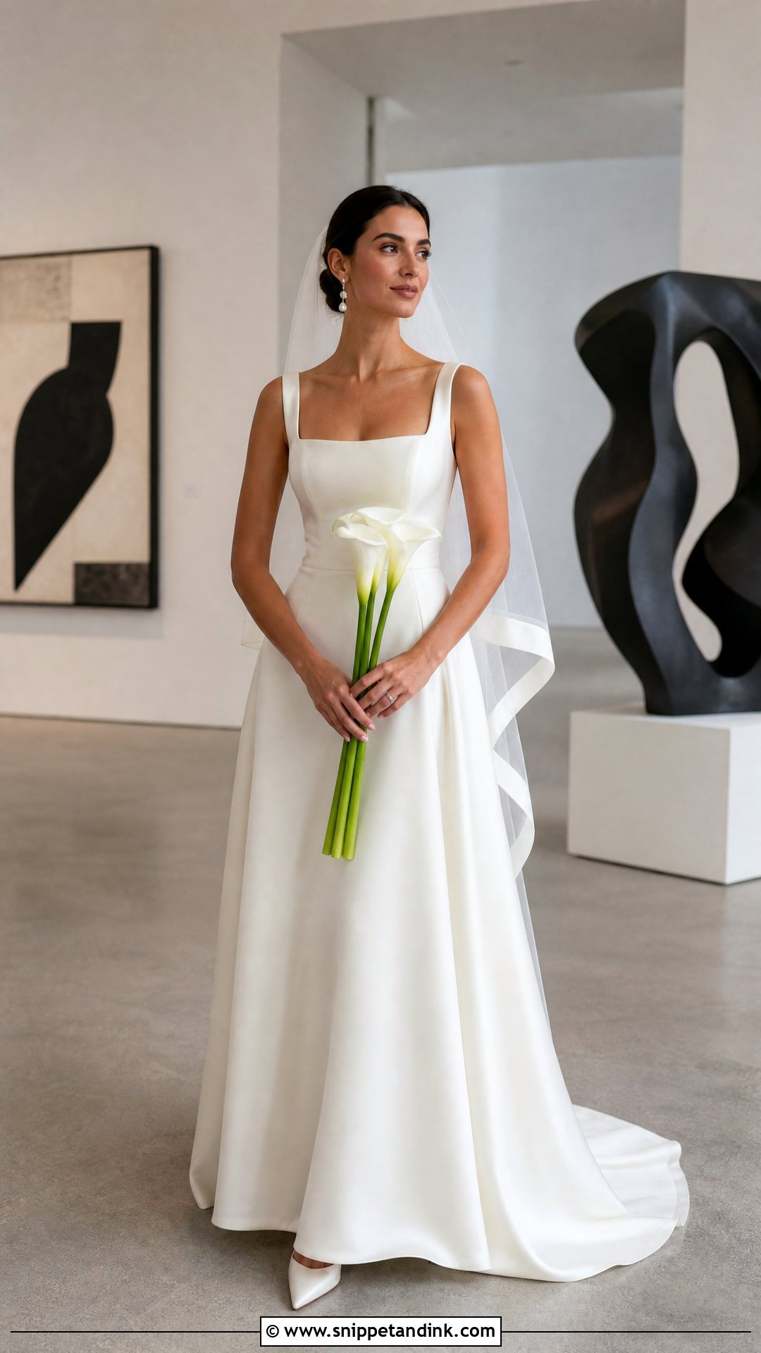 Square Neck Silk Wedding Dress - Snippet and Ink - 20 Boujee Wedding Dress Ideas