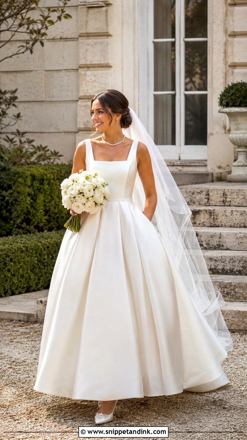 Square Neck Silk Wedding Dress Ballgown - Snippet and Ink - 20 Silk Wedding Dress Ballgown Ideas