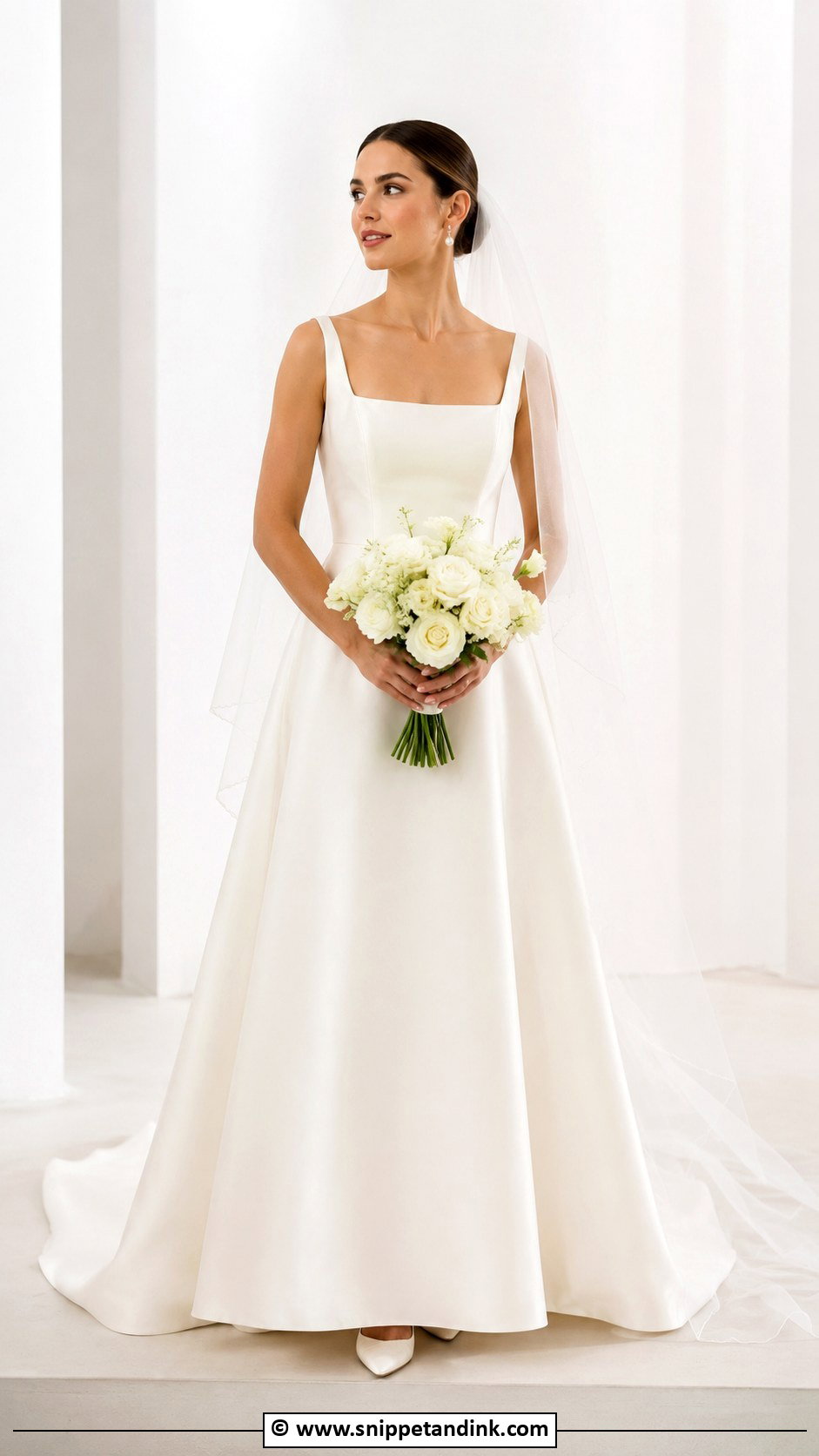 Square Neck Simple Wedding Dress - Snippet and Ink - 35 Square Neck Wedding Dress Ideas