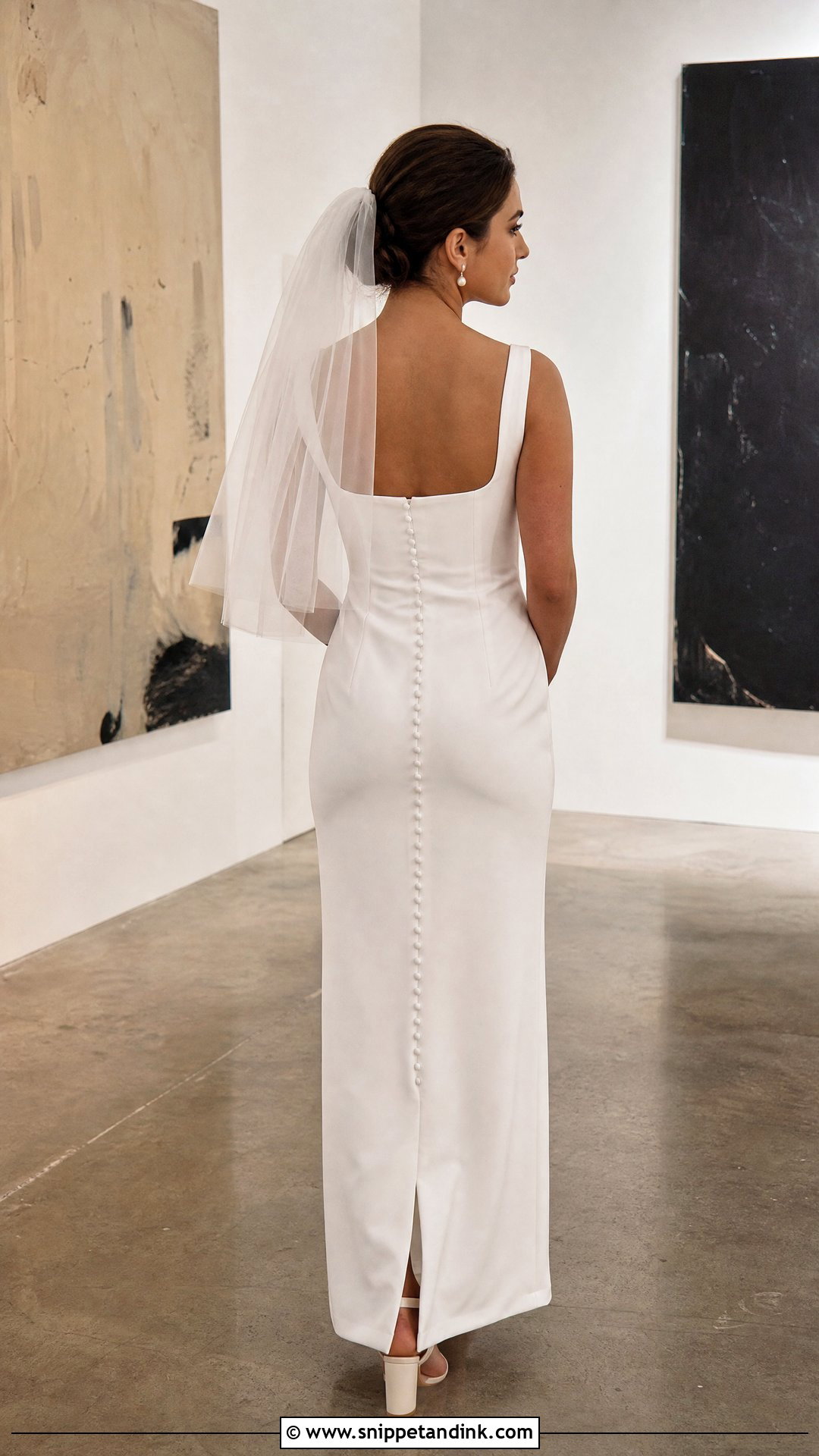 Square Neck Slim Wedding Dress - Snippet and Ink - 20 Slim Wedding Dresses