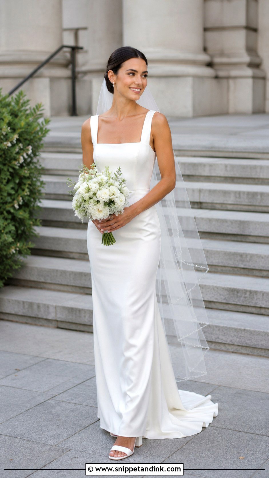Square Neck Slip Wedding Dress - Snippet and Ink - 25 Slip Wedding Dress Ideas