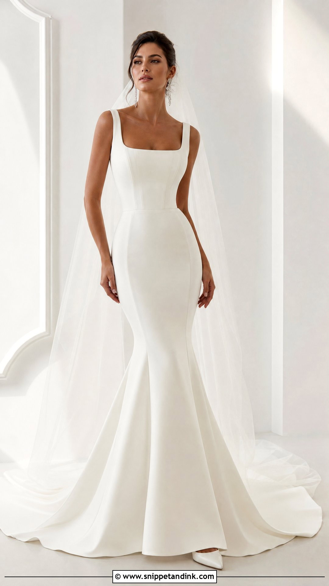Square Neck Soft Dramatic Wedding Dress - Snippet and Ink - 20 Soft Dramatic Wedding Dress Ideas