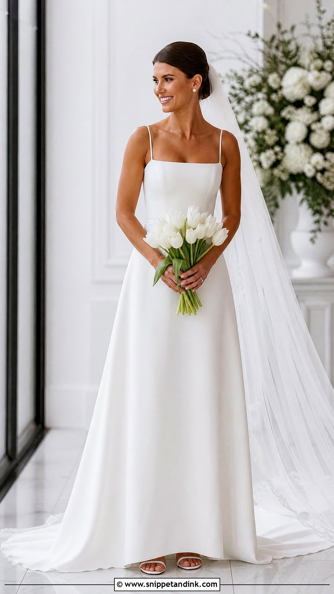 Square Neck Spaghetti Strap Wedding Dress - Snippet and Ink - 20 Simple Spaghetti Strap Wedding Dress Ideas