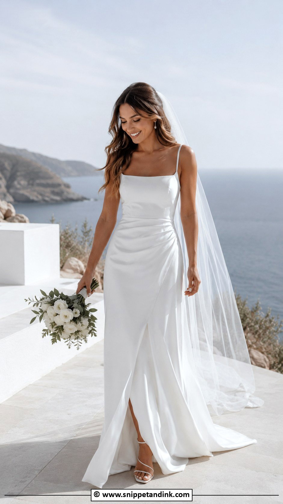 Square Neck Spaghetti Strap Wedding Dress - Snippet and Ink - 35 Square Neck Wedding Dress Ideas