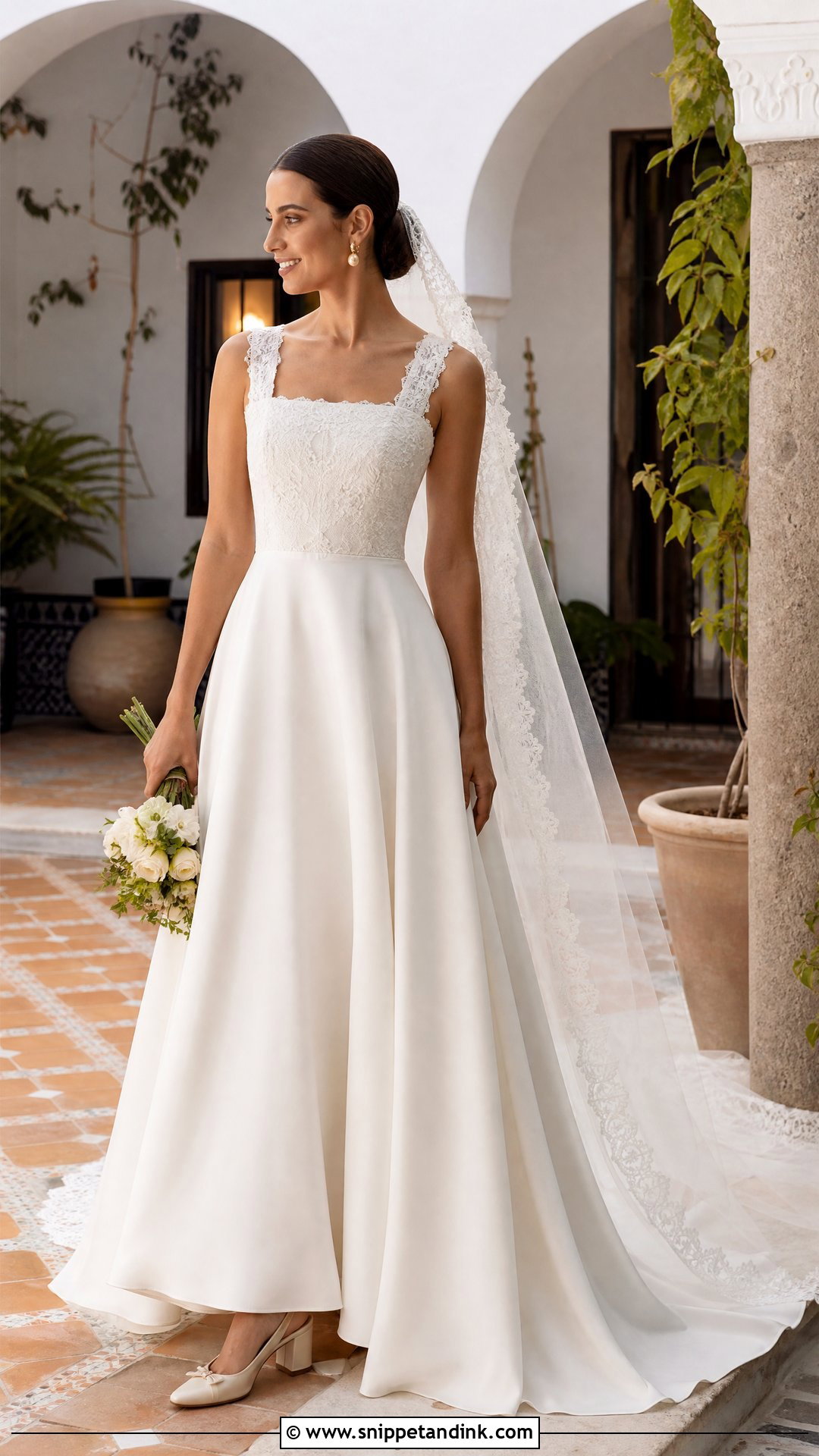 Square Neck Spanish Wedding Dress - Snippet and Ink - 20 Spanish Wedding Dress Spain Ideas