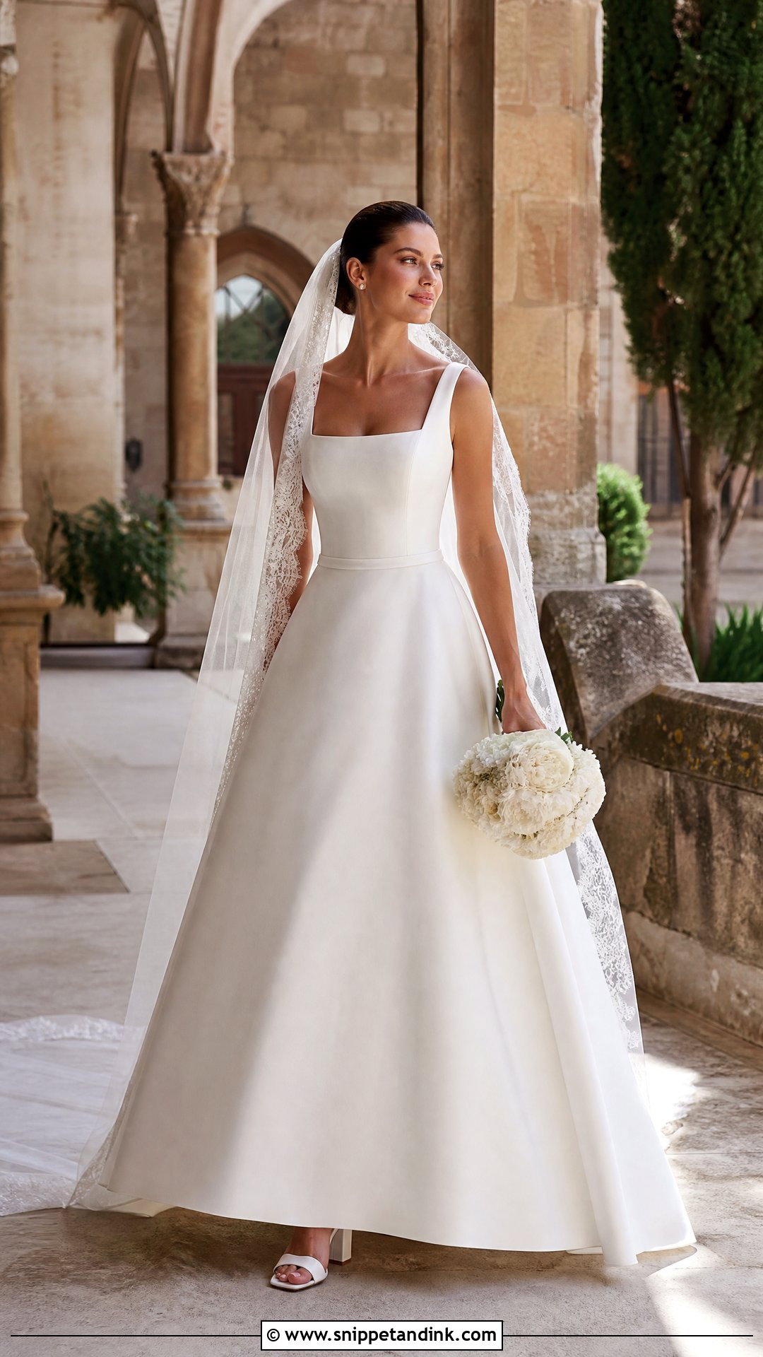 Square Neck Spanish Wedding Dress - Snippet and Ink - 20 Spain Wedding Dress Ideas