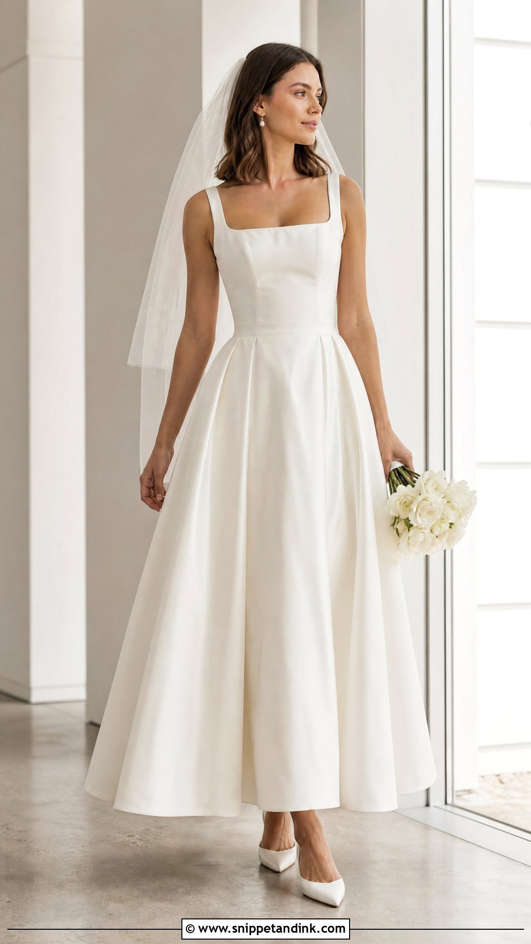 Square Neck Taffeta Wedding Dress - Snippet and Ink - 25 Taffeta Wedding Dress Ideas