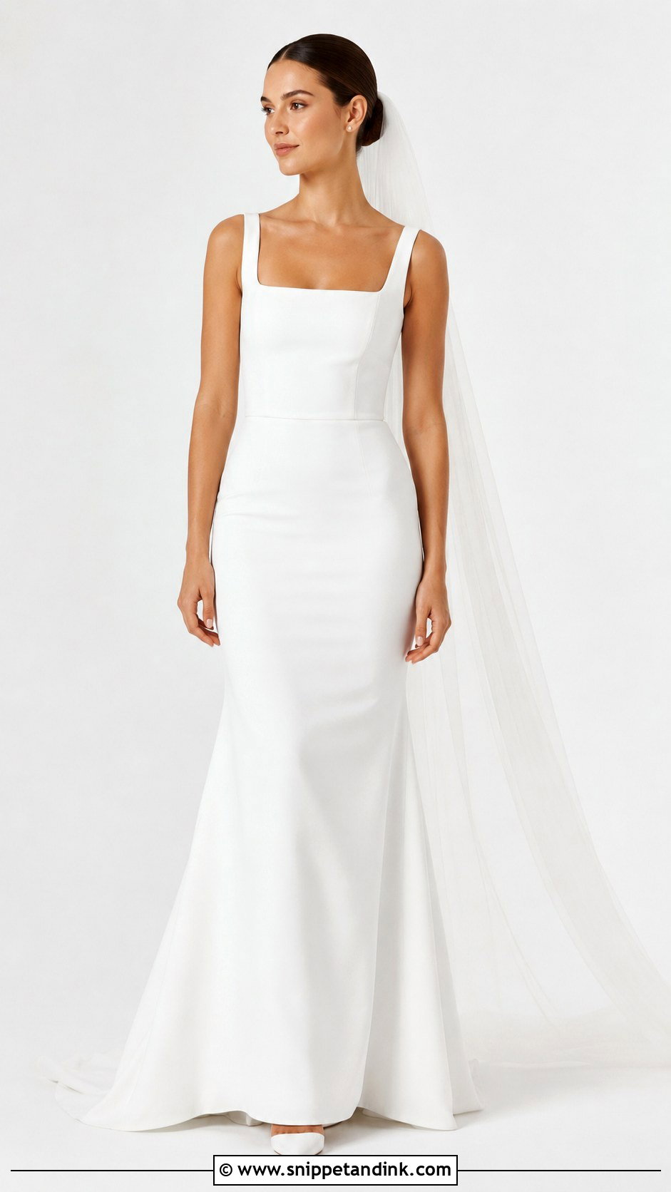 Square Neck Tight Wedding Dress - Snippet and Ink - 25 Tight Wedding Dresses