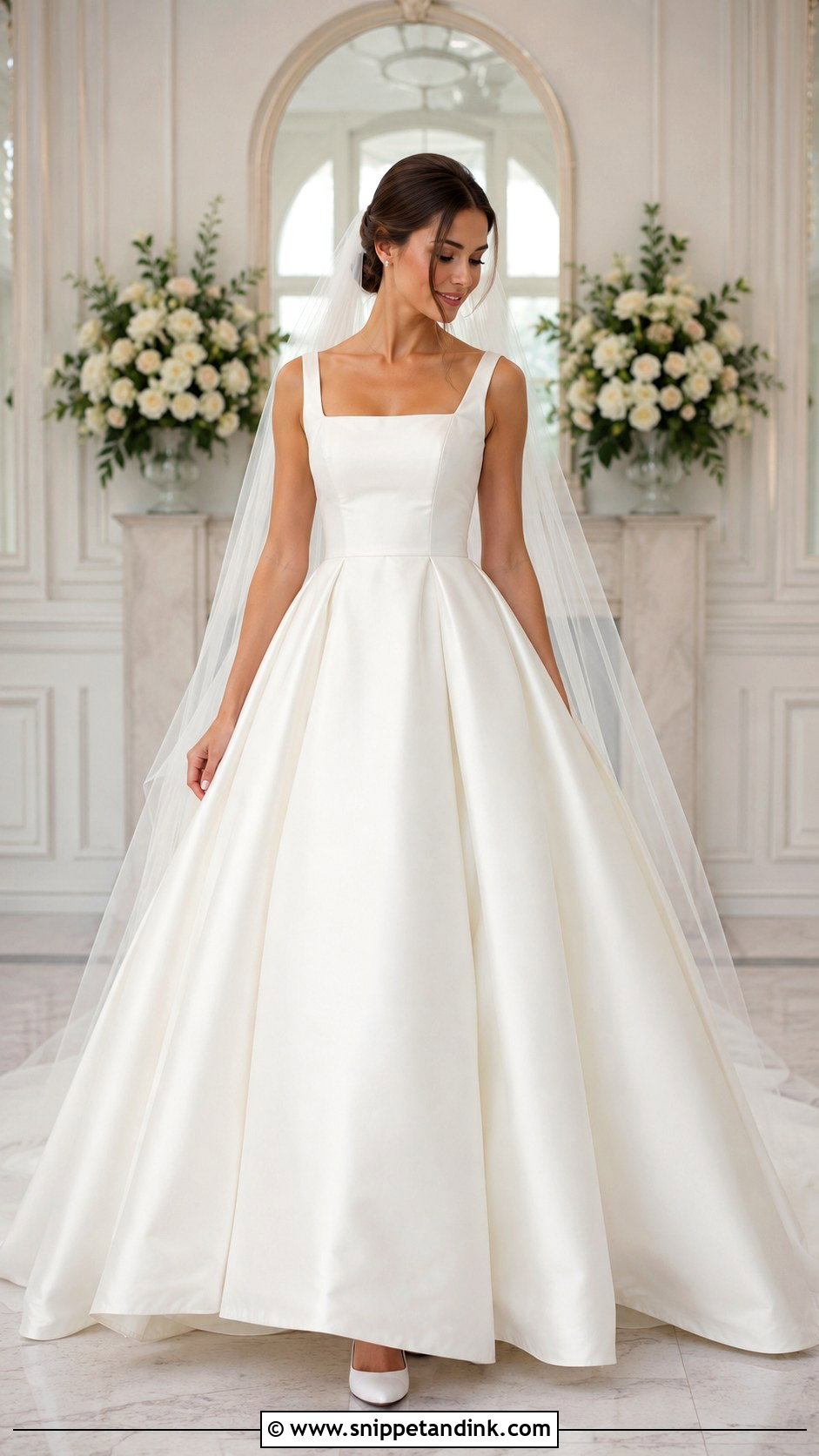 Square Neck Top And Full Skirt Wedding Dress - Snippet and Ink - 25 Top and Skirt Wedding Dress Ideas