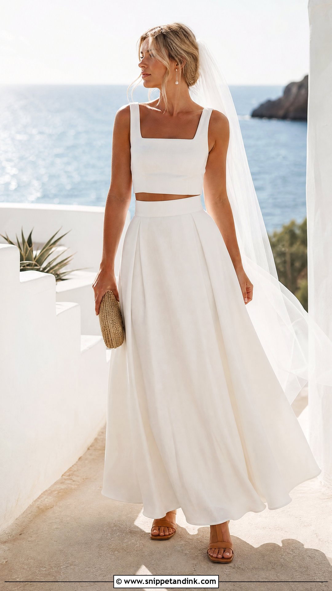 Square Neck Top And Linen Skirt Wedding Dress Separates - Snippet and Ink - 20 Wedding Dress Separates Ideas
