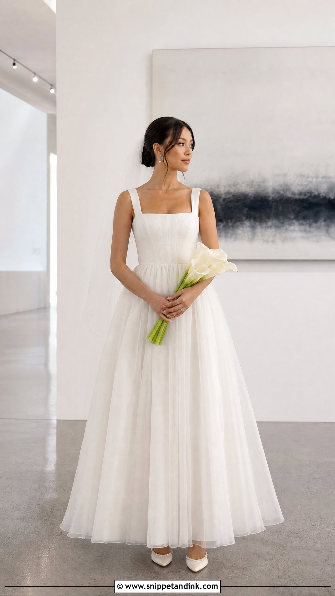 Square Neck Tulle Wedding Dress - Snippet and Ink - 20 Tulle Wedding Dresses