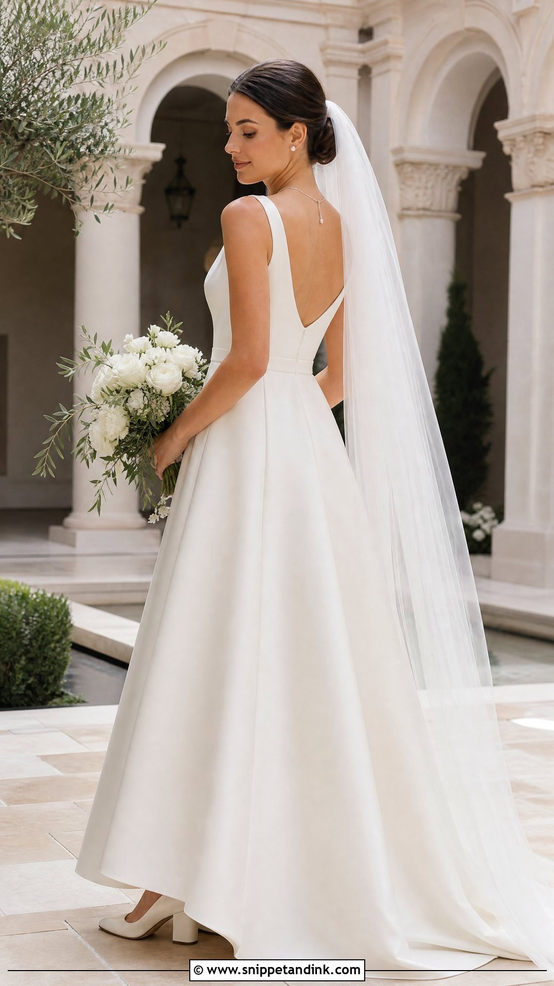 Square Neck V Back Wedding Dress - Snippet and Ink - 20 V Back Wedding Dress Ideas