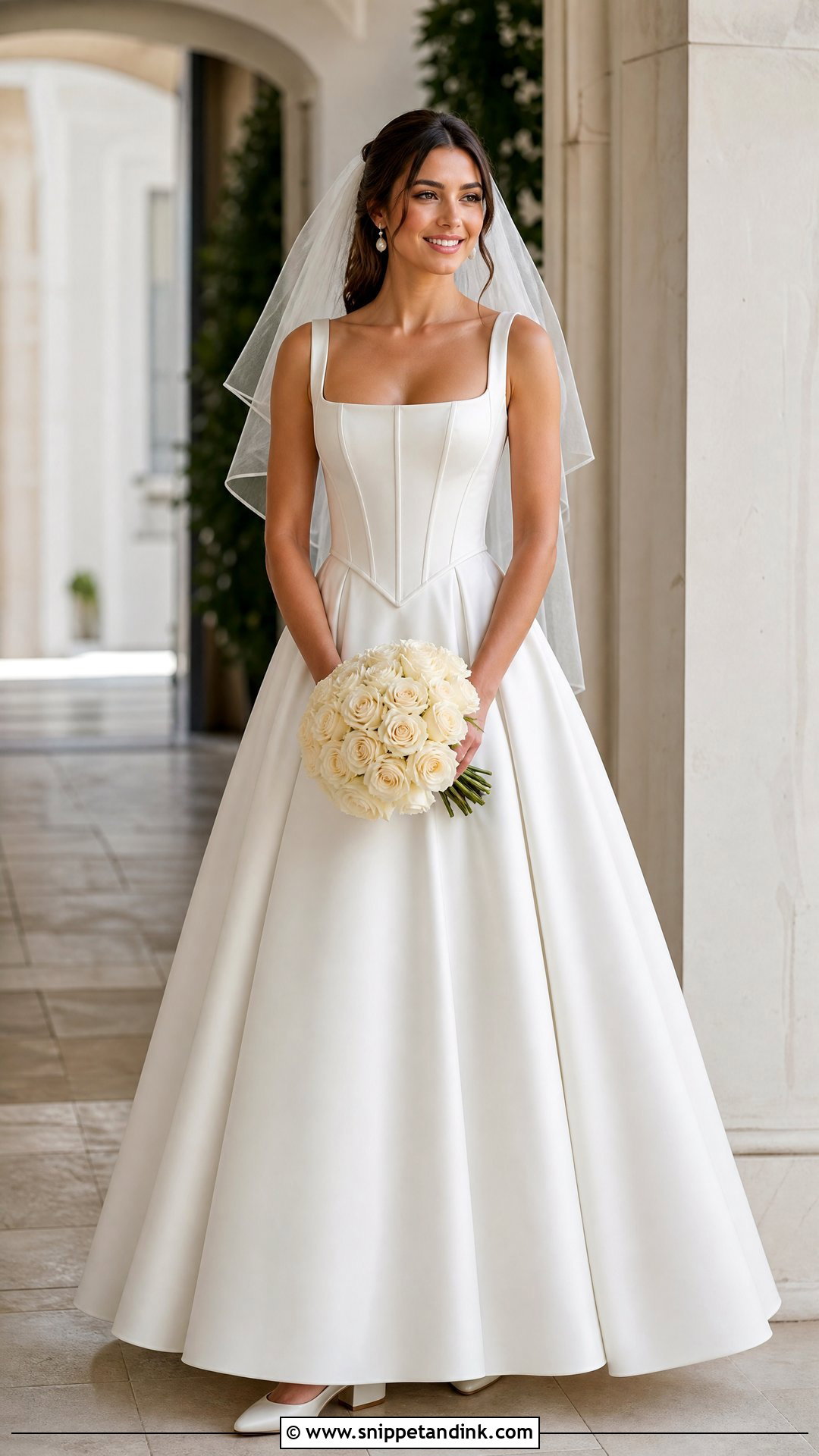 Square Neck V Corset Wedding Dress - Snippet and Ink - 20 V Corset Wedding Dress Ideas