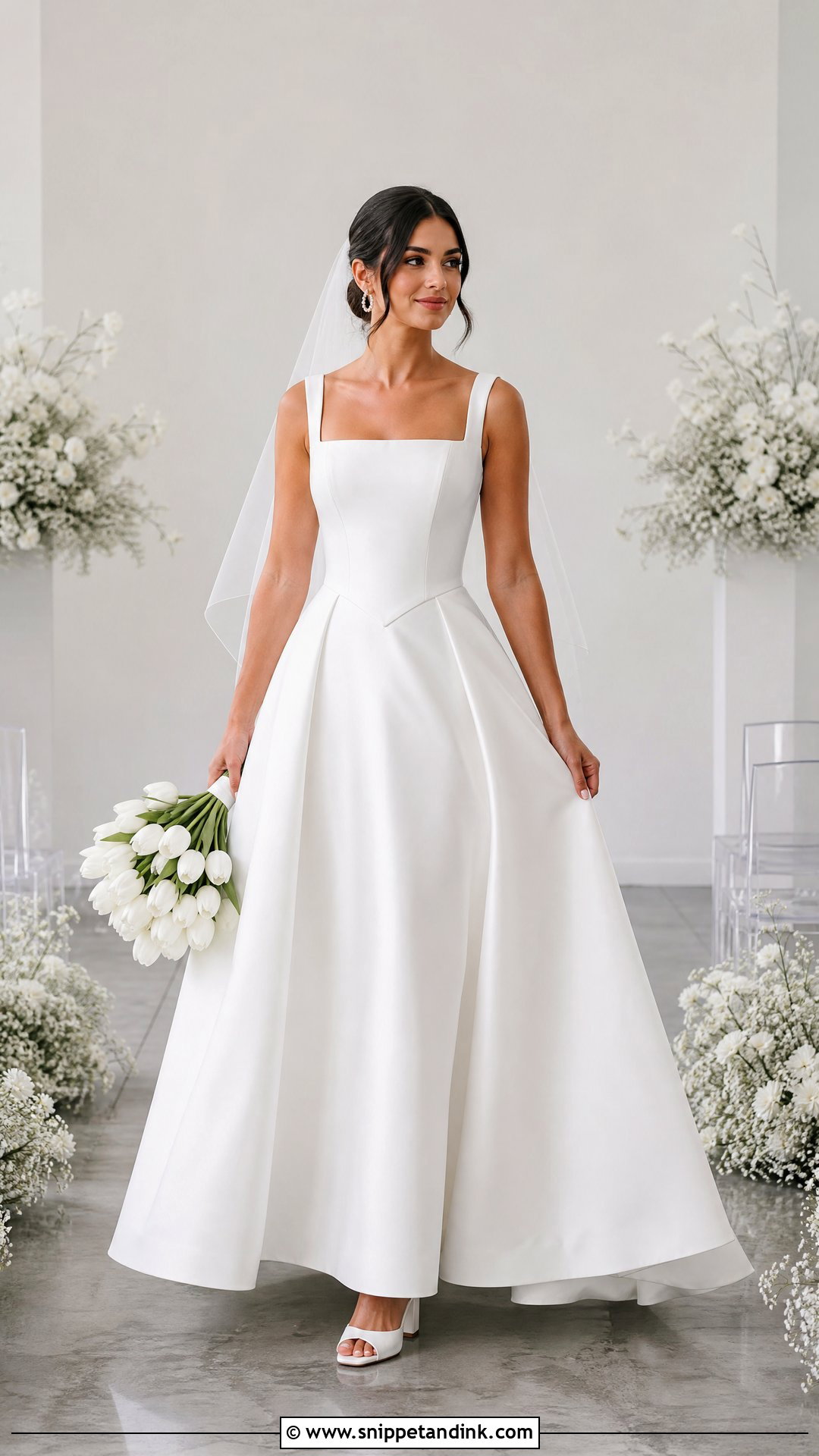 Square Neck V Waist Wedding Dress - Snippet and Ink - 25 V Waist Wedding Dress Ideas