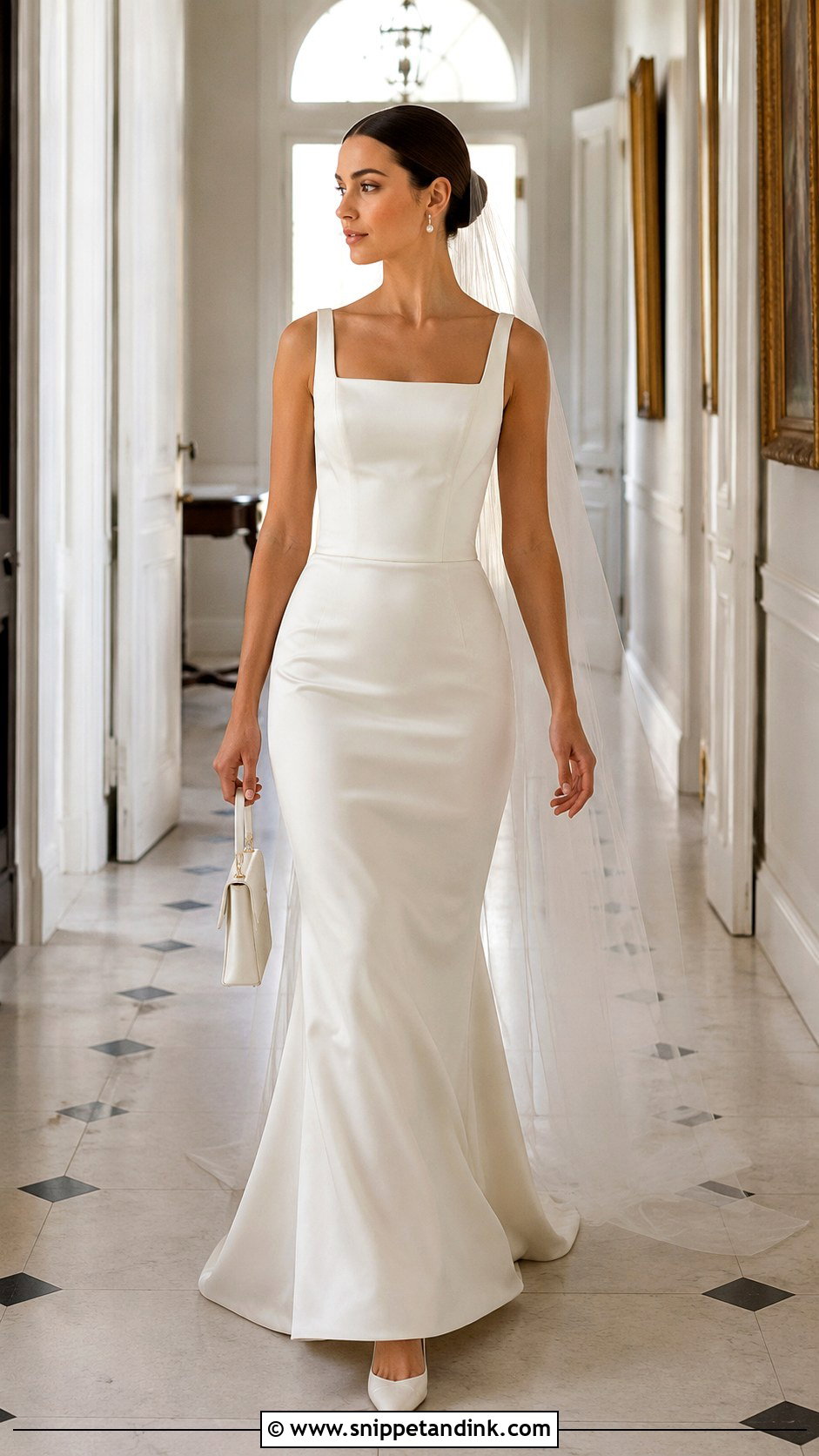 Square Neck Victoria Beckham Wedding Dress - Snippet and Ink - 20 Victoria Beckham Wedding Dress Ideas
