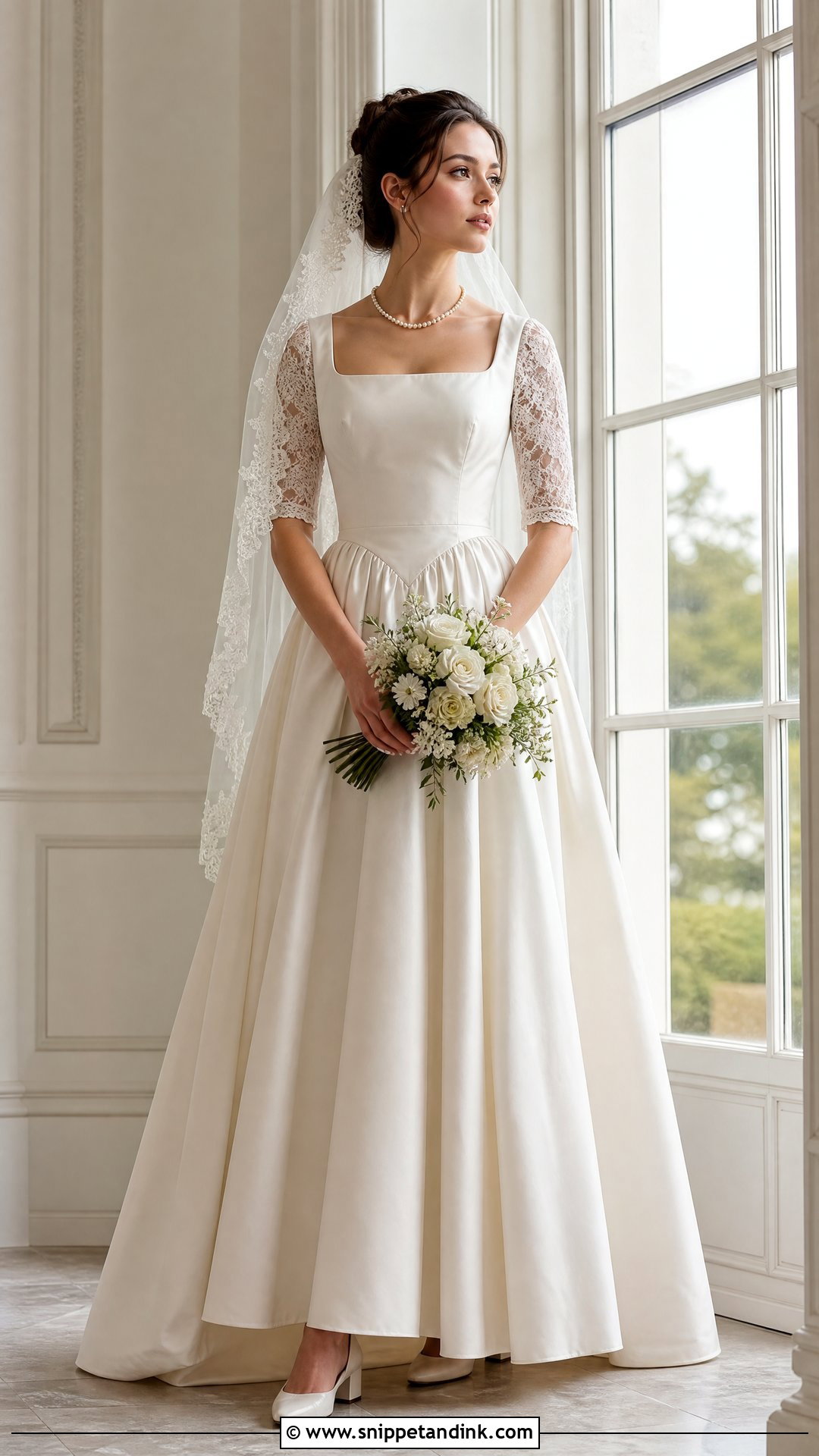 Square Neck Victorian Wedding Dress - Snippet and Ink - 20 Victorian Wedding Dresses
