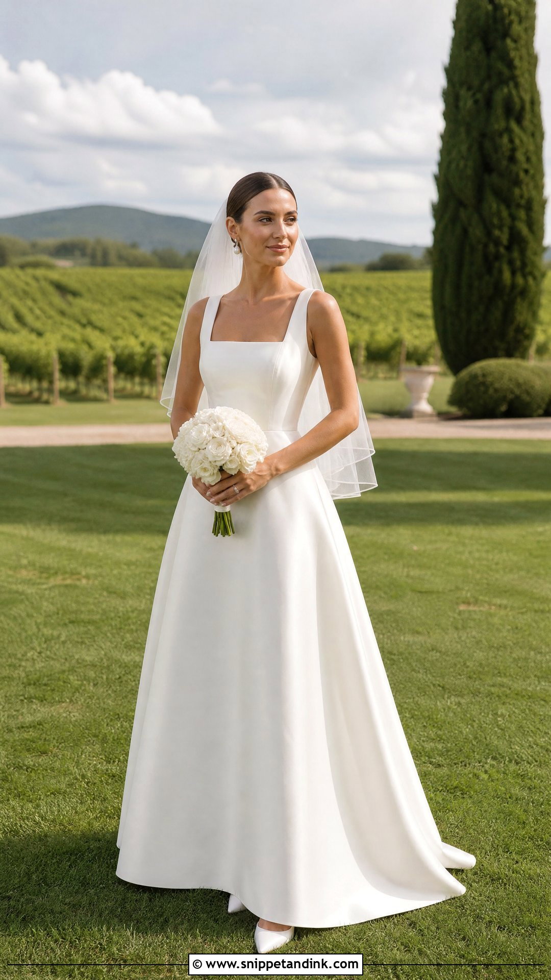Square Neck Vineyard Wedding Dress - Snippet and Ink - 20 Vineyard Wedding Dress Ideas