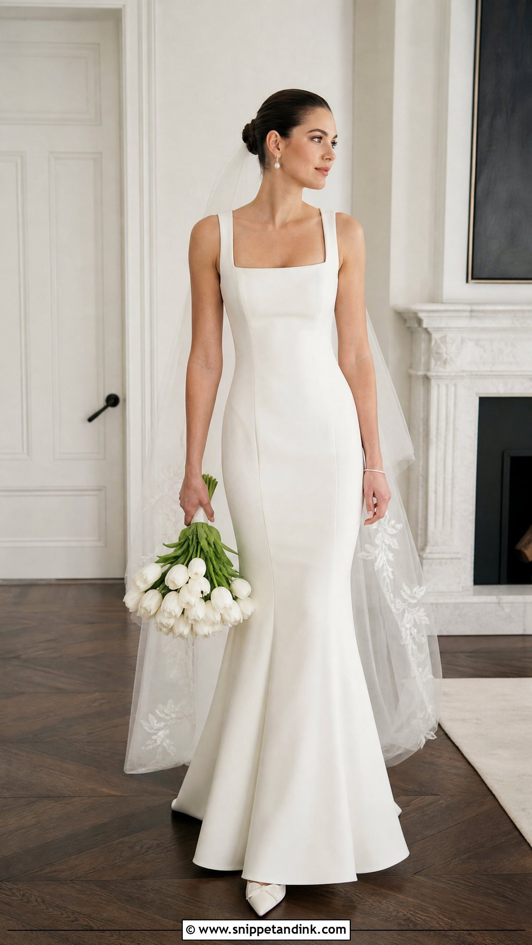 Square Neck Vintage Mermaid Wedding Dress - Snippet and Ink - 20 Vintage Mermaid Wedding Dress Ideas