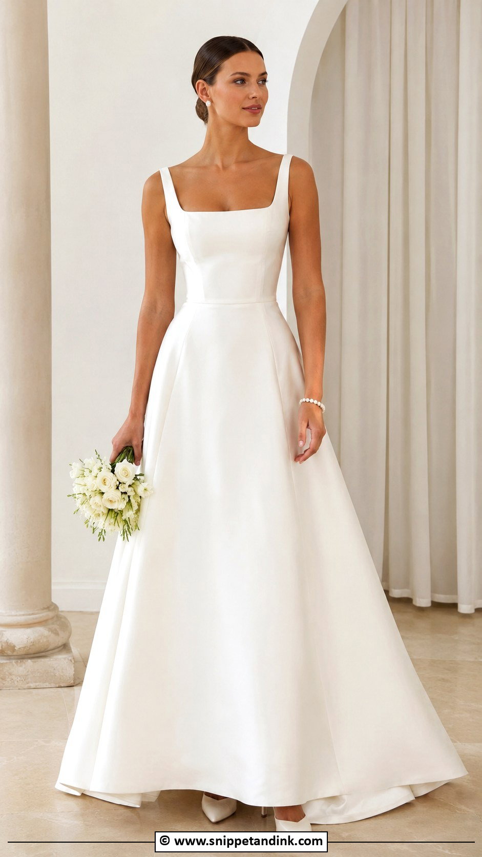 Square Neck Wedding Dress - Snippet and Ink - 30 2000s Wedding Dress Ideas