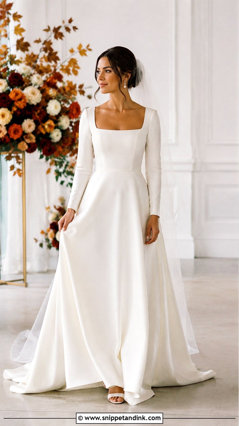 Square Neck Wedding Dress - Snippet and Ink - 25 Fall Wedding Dresses Bride