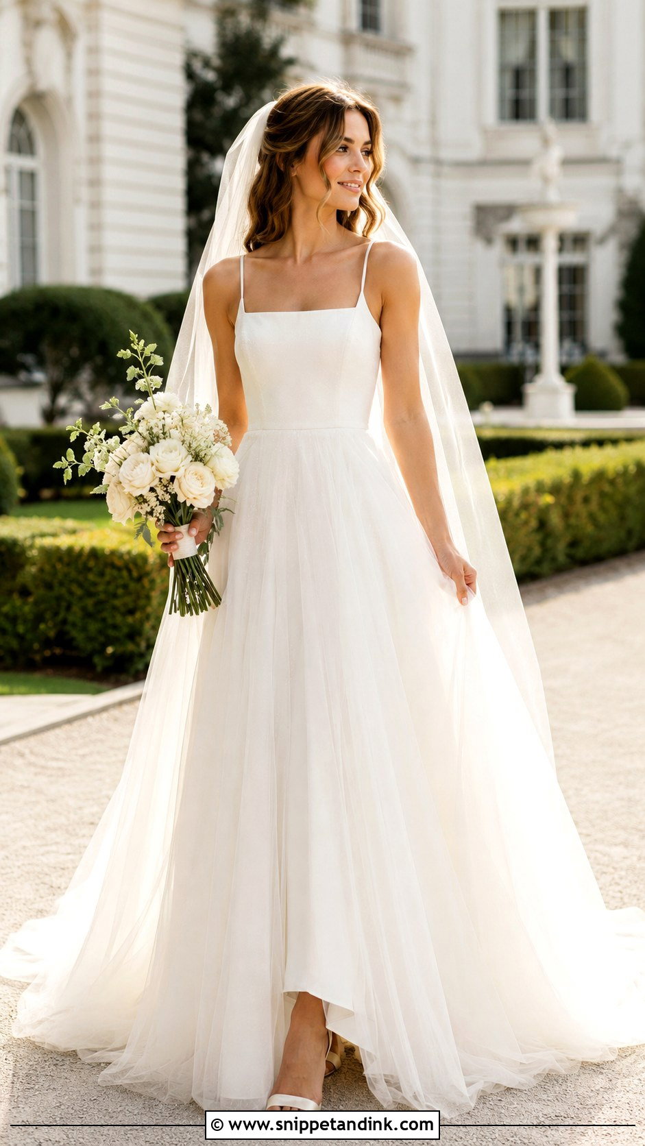 Square Neck Wedding Dress - Snippet and Ink - 25 Flowy Romantic Wedding Dress Ideas