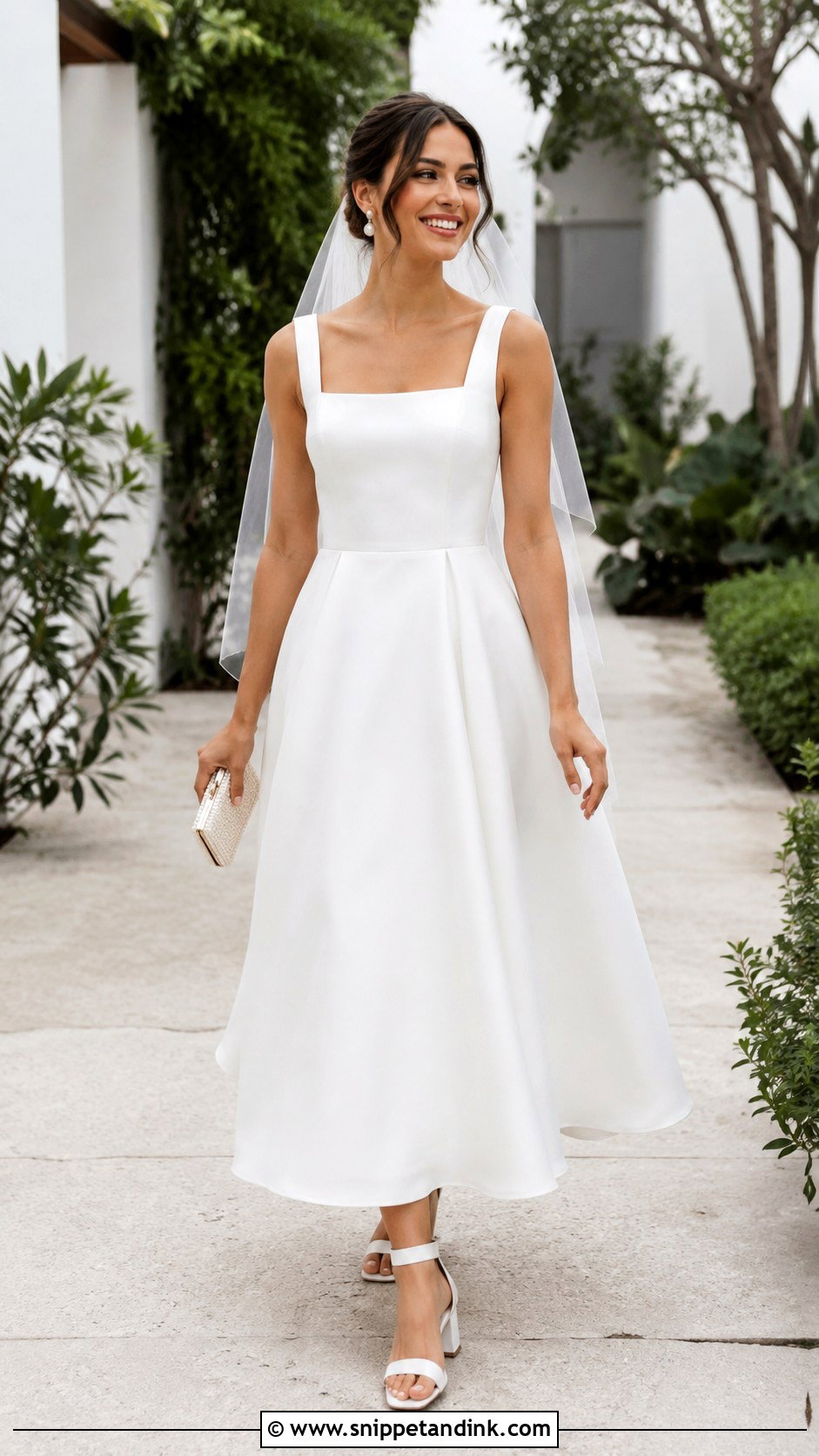 Square Neck Wedding Dress - Snippet and Ink - 25 Intimate Wedding Dress Ideas