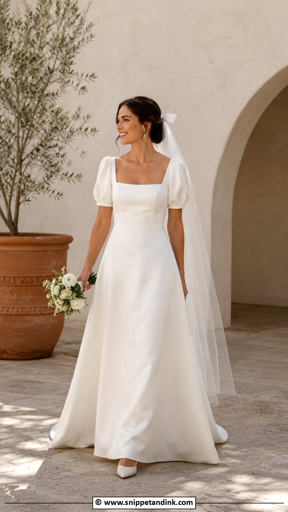 Square Neck Wedding Dress - Snippet and Ink - 30 70s Wedding Dress Ideas