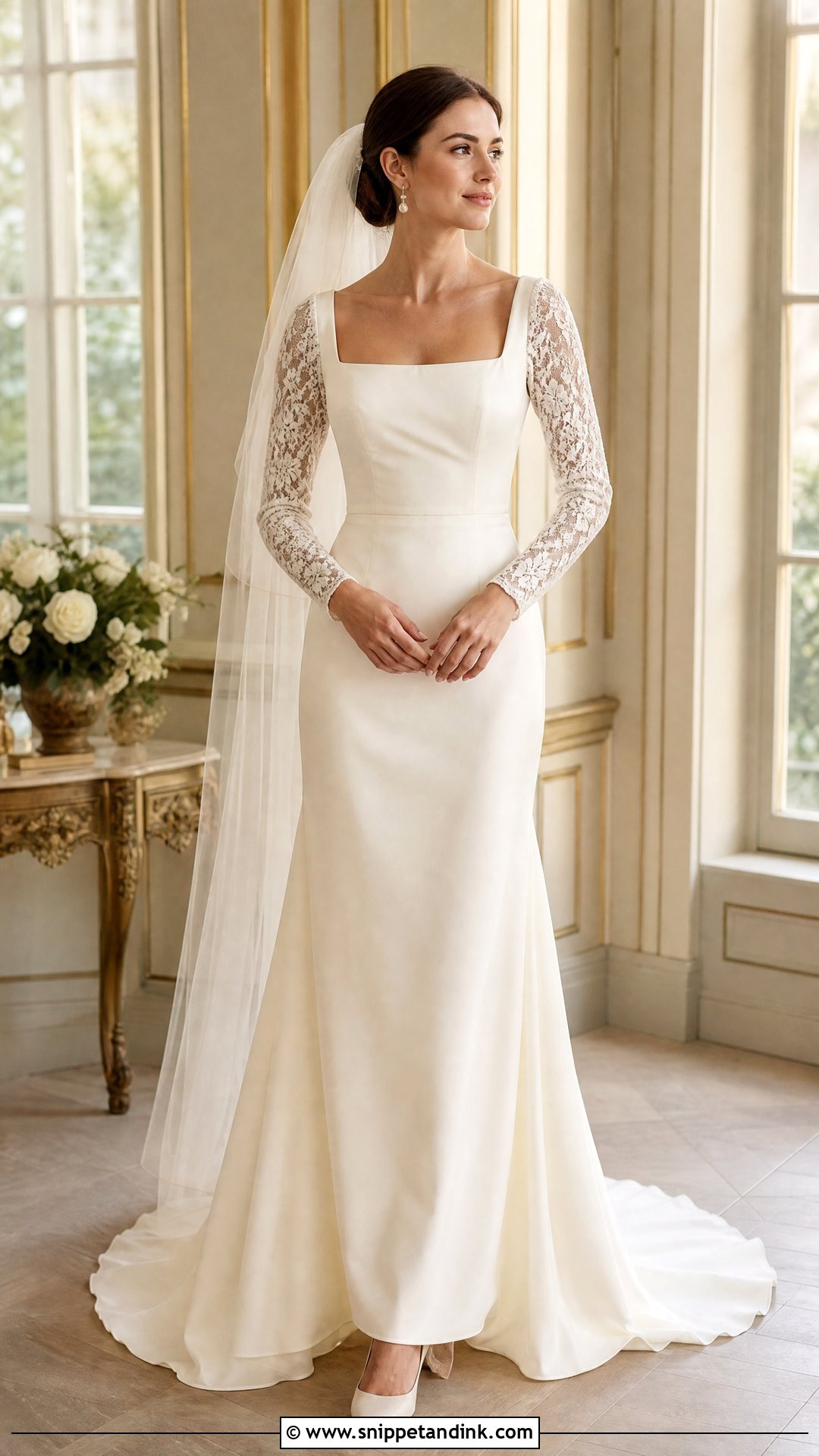 Square Neck Wedding Dress - Snippet and Ink - 25 Vintage Timeless Wedding Dress Ideas