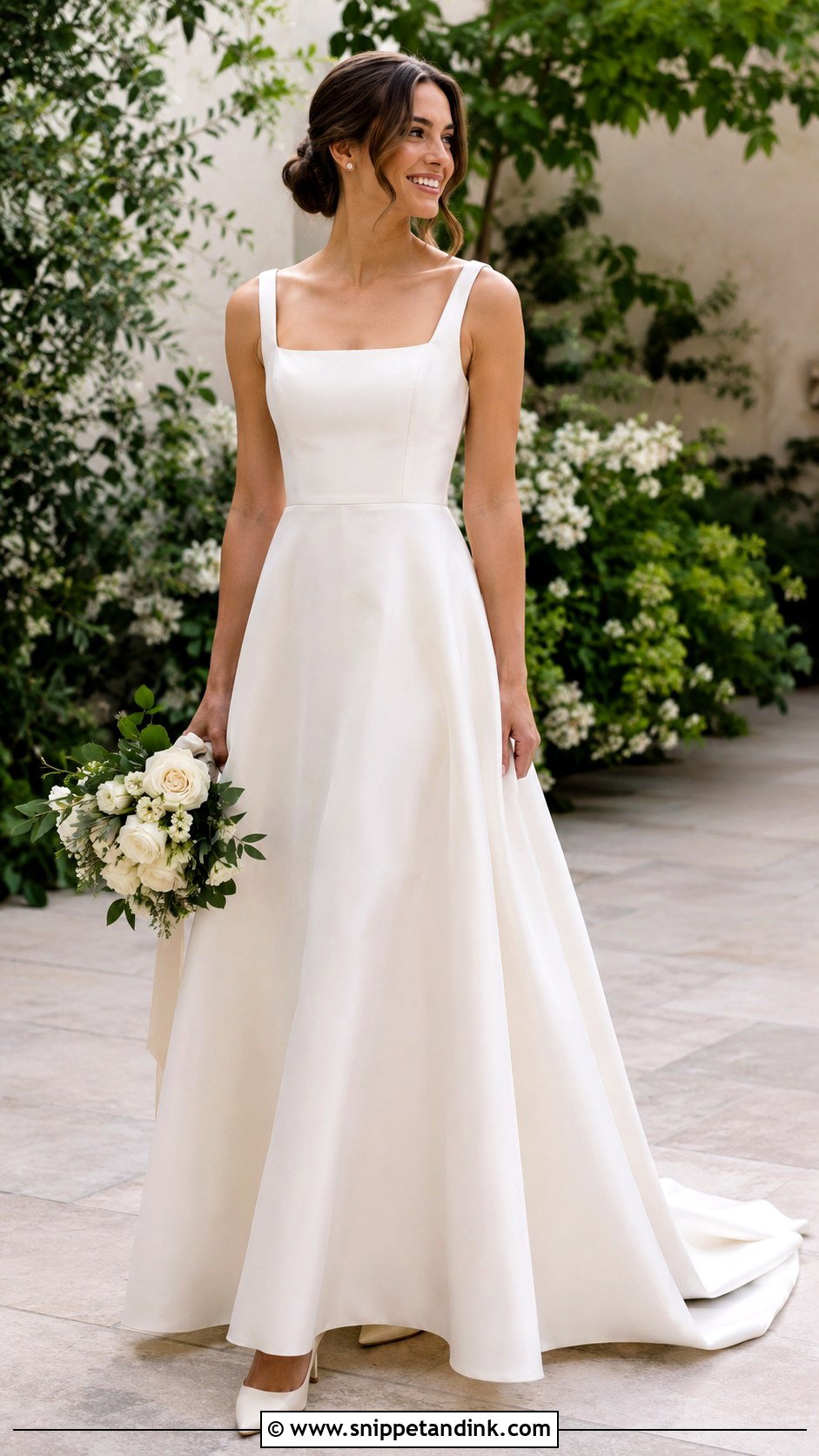 Square Neck Wedding Dress - Snippet and Ink - 25 Women Wedding Dress Ideas