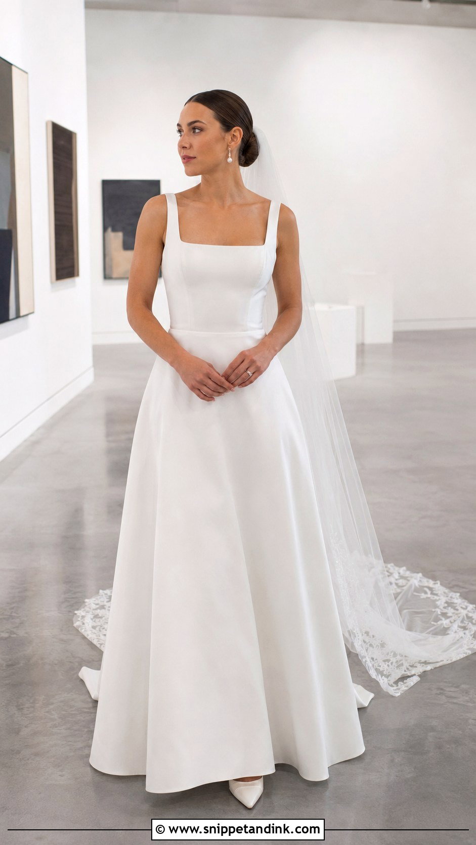 Square Neck Wedding Dress - Snippet and Ink - 20 Classical Wedding Dress Ideas